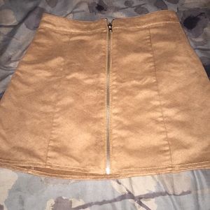 brown zip up skirt
